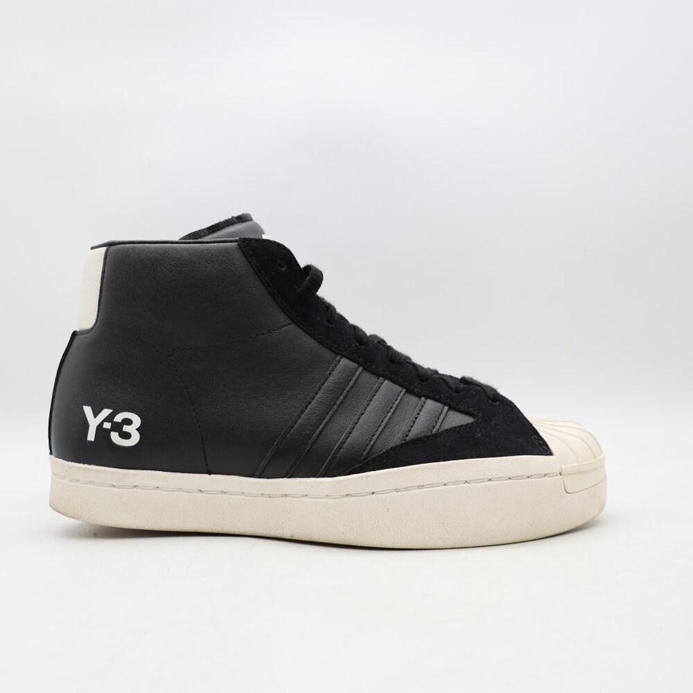 Adidas Y-3 Pro Model Men's Size 7.5 Black Leather Casual Athletic Sneakers